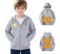 2027 Sudadera con capucha Niños y Niñas, Abrigo Calefactable Exterior | Hoodie Niños Eléctricos USB Ropa con 5 Zonas 3 Temperaturas Ajustables Abrigo Estampado Sudadera Felpa Cálido 4-14 años
