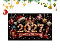 2027 Telón de Fondo para Fiesta Año Nuevo Banner Decorativo De Cuenta Atrás | Fondo Fotográfico De Año Nuevo Para Apartamento, Festival, Interior, Estudio y Navidad A