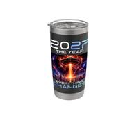 2027 The Year Everything Changes First Contact Alien UFO Vaso térmico de acero inoxidable de doble pared