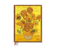 2027 Van Gogh, Sunflowers (Embellished Manuscripts Collection) Ultra 12-Month Hardcover Dayplanner (Elastic Band Closure) Vertical
