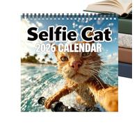 2027 Wall Calendar Cats Jan - Dec - 2027 Selfie Cat Wall Planner 12-Month | 12-Month Kitten Calendar for Home Apartment Living Room | Entryway Study Office Studio School Classroom 2027 Wall Calendar -