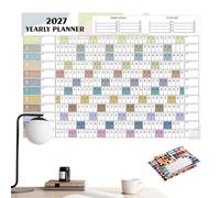 2027 Wall Calendar - Double-Sided Large Size with Colorful Labels