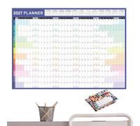 2027 Wall Calendar - Double-Sided Large Size with Colorful Labels