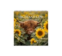 2027 Wall Calendar - Highland Cow | 12-Month Spiral Planner