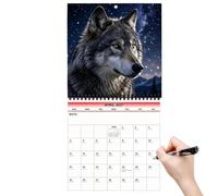 2027 Wolf Wall Calendar - 12 Month Spiral Bound Planner, Home & Office