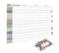 2027 Year Wall Planner A1 Wall Calendar Yearly Planner With Colorful Labels | Thick Paper 2 Sided Full Academic Year Planning Organizer School Office Work Poster For Apartment, Bedroom, Living Room