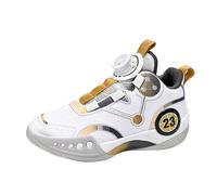 2027-Zapatillas Transpirables para niños Deportistas Calzado Juvenil con Cierre Giratorio Tenis Modernos para Escolares 2024 (Gold, 39 Big Kids)