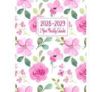 2028-2029 Monthly Calendar: Two Years from January 2028 to December 2029 with Inspirational Quotes and Holidays, Large Size 8.5x11, Floral Design