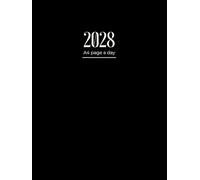 2028 Diary A4 Page A Day: One Page Per Day To View Dated From Jan 2028 To Dec 2028 | Perfect For Appointments, Reminders, Scheduling ... Black Cover Design