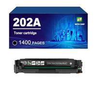 202A CF500A CF501A CF502A CF503A Cartucho De Tóner Compatible para HP Laserjet Pro M254dw M254nw M280nw M281fdw M281fdn Impresoras, De Alto Rendimiento,Black-1 Pack