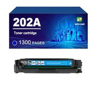202A CF500A CF501A CF502A CF503A Cartucho De Tóner Compatible para HP Laserjet Pro M254dw M254nw M280nw M281fdw M281fdn Impresoras, De Alto Rendimiento,Cyan-1 Pack