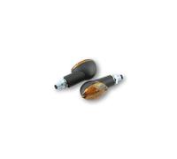 203-418 Luz Mini Winker, Cateye, Negro, Corto, Cristal Tintado, E Gepr Par Moto