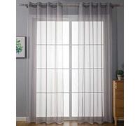 20332-cn2 Uni - Juego de 2 Cortinas con Ojales (175 x 140 cm), Color Gris