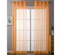 20332-cn2 Uni - Juego de 2 Cortinas con Ojales (175 x 140 cm), Color Naranja