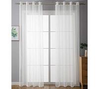 20332-cn2 Uni - Juego de 2 Cortinas con Ojales (245 x 140 cm), Color Blanco