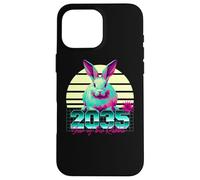 2035 Año del Conejo 80 Retro Vaporwave Zodiaco Chino Carcasa para iPhone 16 Pro MAX