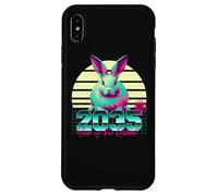 2035 Año del Conejo 80 Retro Vaporwave Zodiaco Chino Carcasa para iPhone XS MAX