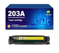 203A CF540A CF541A CF542A CF543A Cartucho De Tóner Compatible con Impresoras para HP Laserjet Pro M254dw M254nw M280nw M281fdw M281fdn,Yellow-1 Pack