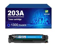 203A CF540A CF541A CF542A CF543A Cartucho De Tóner Compatible con Impresoras para HP Laserjet Pro M254dw M254nw M280nw M281fdw M281fdn,Cyan-1 Pack