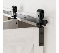 203cm/6.6FT Herrajes Puertas Correderas Plegable Rieles Kit Puerta Corredera Negro para 2 Puerta Corredera Madera 99cm Ancho