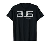205 Birmingham Alabama Local Al Código de Área Silueta Estatal Camiseta