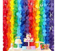 205 pies decoraciones de fiesta arco iris grandes lunares fondo de papel de seda serpentina colorido puntos circulares guirnalda de cortina colgante para cumpleaños fiesta carnaval baby shower boda