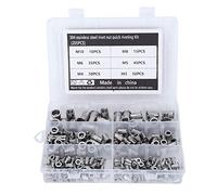 205 Piezas Tuercas de Remache Acero Inoxidable M3 - M10, Kit de Remachado Rápido con Caja Transparente - Alta Resistencia y Corrosión, Para Uso Industrial y Decoración
