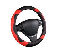 (205 rojo) Funda de volante de cuero antideslizante para coche Motocovers, universal para volante de