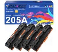 205A 205X XL Compatible para Toner HP Color LaserJet Pro M154a M154nw MFP M180n M180fw M180nw M181n M181fw para HP CF530A CF531A CF532A CF533A Set Negro, Magenta, Amarillo, Cian 4 Pack