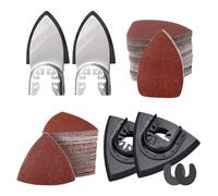 206 piezas Placa Lijadora + Papel De Lija Triangular Kit, 2 Placa De Lijado Delta, 2 Placa De Lijadora Dedo, 100 Papel De Lija Triangular, 100 Papel De Lija Triangular, 2 Adaptadores