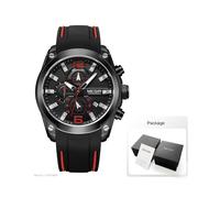 (2063Negro) Reloj Megir de cuarzo analógico con cronógrafo para hombre, fecha, manecillas luminosas