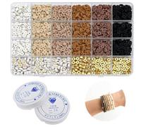 2064 Piezas Abalorios para Hacer Pulseras, Cuentas de Arcilla Polimérica, Friendship Bracelet Kit, Regalo Manualidades Niña,manualidad Kit Pulseras DIY,con 2 rollos de cuerda de cristal