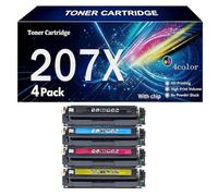 207X Cartucho de Tóner Compatible para HP con Chip Alta Capacidad | Reemplazo para HP Color LaserJet Pro M283fdw M283fdn M283cdw M282nw M255dw M255nw - 3.200 / 2.500 Páginas,4pack