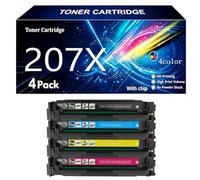 207X W2210X W2211X W2212X W2213X Cartucho de Tóner Alto Rendimiento Compatible para HP - Negro ~3.150 / Color ~2.450 Páginas - para M255dw M255nw M282nw M283fdn M283fdw,4pack