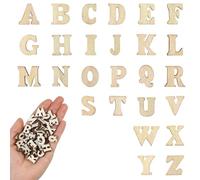 208 letras de madera pequeñas, 15 mm, letras decorativas de madera, letras de madera para manualidades, juego de palabras, alfabeto decorativo de la A a la Z para manualidades, educación infantil