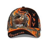 208 Mujeres Hombres Casual Sombrero Camuflaje De Caza De Venado Naranja Gorra De Béisbol Ajustable Sombrero Ribete Béisbol Vintage Aire Libre Gorra para Golf Pesca Caza