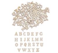 208 Piezas Letras de Madera para Pintar, Alfabeto Decorativo Beige Vintage | Superficie sin Terminar, Bordes Seguros, Práctica de Deletreo Manual, Adecuado para Talleres Creativos