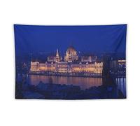 208 Tapiz De Pared No Destiñen Tapices Colorido Tapiz Picnic Para Habitación Cocina Sala De Estar Gran Palacio Budapest Noche Luz Plaza Lago Hermoso 150x230cm