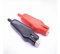 20A aislado para pinzas de cocodrilo de 75 mm, abrazaderas de cocodrilo resistentes para coche para prueba de batería, rojo y negro (2 piezas)