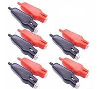 20A aislado para pinzas de cocodrilo de 75 mm de PVC para cables de prueba de batería, rojo y negro para pruebas de circuito automotriz, abrazaderas de cocodrilo resistentes (10 unidades)