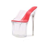 20CM / 7.87IN Mujer Sexy Tacones Altos Stiletto Sandalias de Plataforma Impermeable Fiesta de Bodas Zapatos de Tacón Alto Pole Dancer Stripper Sandalias de Playa Tallas 35-43,Rojo,37 EU