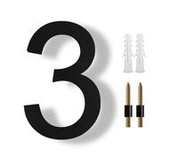 20cm 8 pulgadas Números de Casa Flotantes para Exterior Letras A-Z Dígitos 0-9, para Placas Puerta Casa Calle Buzón Patio Apartamento Puerta Hotel Dirección, Negro/Plata/Dorado(Black,3)