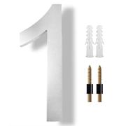 20cm 8 pulgadas Números de Casa Flotantes para Exterior Letras A-Z Dígitos 0-9, para Placas Puerta Casa Calle Buzón Patio Apartamento Puerta Hotel Dirección, Negro/Plata/Dorado(Silver,1)