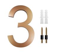 20cm 8 pulgadas Números de Casa Flotantes para Exterior Letras A-Z Dígitos 0-9, para Placas Puerta Casa Calle Buzón Patio Apartamento Puerta Hotel Dirección, Negro/Plata/Dorado(Gold,3)