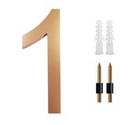 20cm 8 pulgadas Números de Casa Flotantes para Exterior Letras A-Z Dígitos 0-9, para Placas Puerta Casa Calle Buzón Patio Apartamento Puerta Hotel Dirección, Negro/Plata/Dorado(Gold,1)