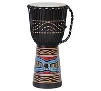 20cm Djembe Bongo Tambor tambor para niños pequeños hechos a mano con un patrón colorido pintado (niños pequeños 2-3 años)