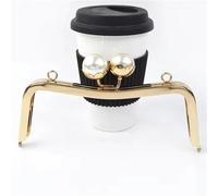 20cm Metal Bag Handle Retro Pearl Kiss Clasp Lock Buckle Purse Frame DIY Sewing Handbag Brackets Hardware Accessories(BS789-PearlLightGold)