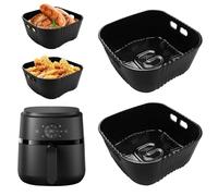 20CM Molde Silicona Freidora de Aire para Aigostar 4L, Philips 2000-Serie 4,2L (NA229/00), Russell Hobbs 4l, 2 piezas Accesorios Freidora de Aire sin Aceite, Reutilizable Moldes Silicona Air Fryer
