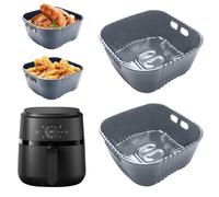 20CM Molde Silicona Freidora de Aire para Aigostar 4L, Philips 2000-Serie 4,2L (NA229/00), Russell Hobbs 4l, 2 piezas Accesorios Freidora de Aire sin Aceite, Reutilizable Moldes Silicona Air Fryer