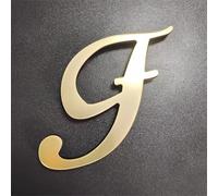 20CM Números De Casa Grandes De Acrílico Dorado Autoadhesivo De(Letter F)